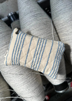 Knitters Tool Purse Striped Seersucker